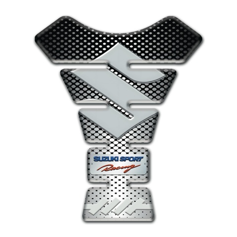 Suzuki Tank Pad Protector Silver Black Base Sport Racing Style 