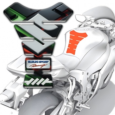 Suzuki Tank Fuse Amazing 3D Design with Gray Logo 