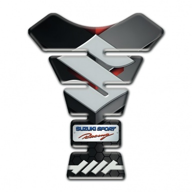 Suzuki Tank Pad Motorbike Model with Big Gray Logo Sport Racing Style 