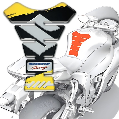 Suzuki Tank Pad Protector Black Yellow Painting Editiion 