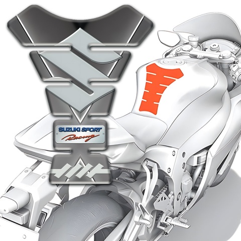 Suzuki Tank Fuse Gray Base with X Shape Decoration 