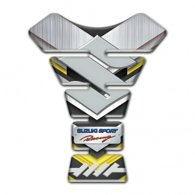 Suzuki Tank Pad Motorbike Silver Yellow Model Edition 