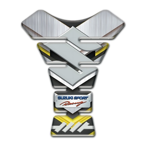 Suzuki Tank Pad Motorbike Silver Yellow Model Edition 