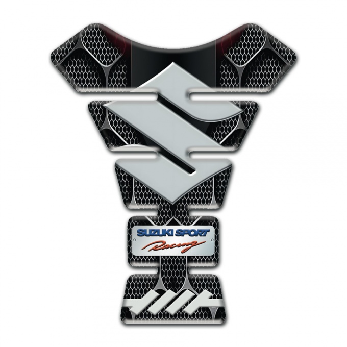Suzuki Tank Guard Pads Unique 3 D Design Base Gray Logo 