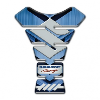 Suzuki Tank Pad Protector Navy Blue Design Gray Logo Style 