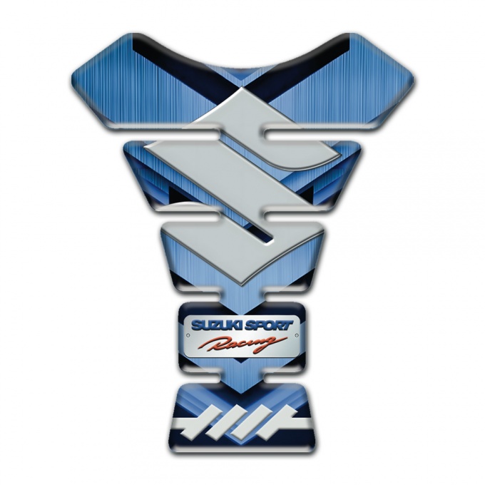 Suzuki Tank Pad Protector Navy Blue Design Gray Logo Style 