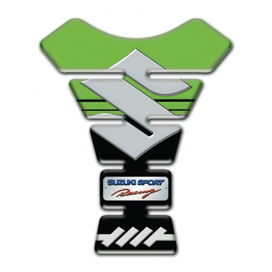 Suzuki Tank Fuse Green Black Halves Design Gray Logo 