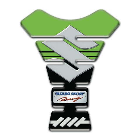Suzuki Tank Fuse Green Black Halves Design Gray Logo 