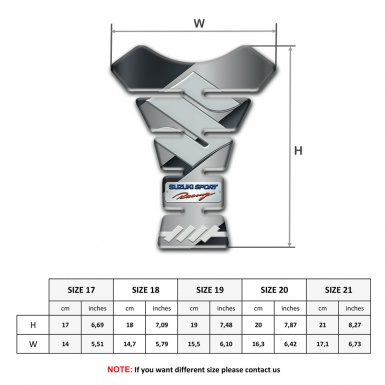 Suzuki Tank Protector Stylish Gray base Design Sport Racing Style 