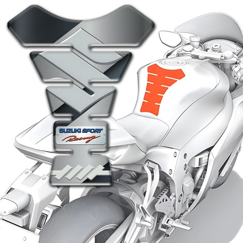 Suzuki Tank Protector Stylish Gray base Design Sport Racing Style 