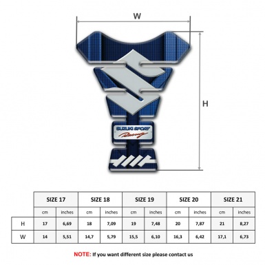Suzuki Tank Guard Pads Blue Base Design Gray Logo 