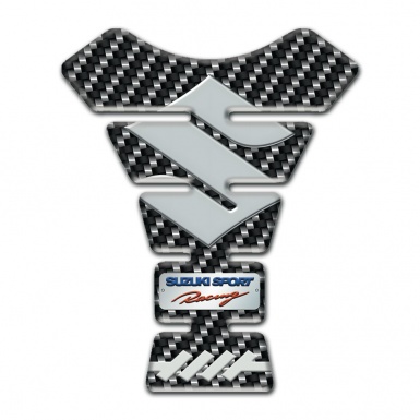 Suzuki Tank Protector Model with Carbon Base and Gray Logo