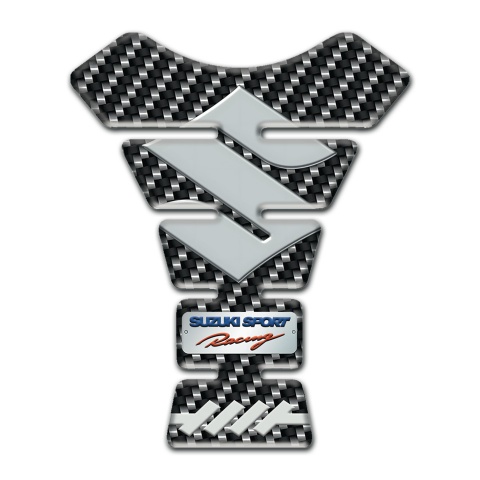 Suzuki Tank Protector Model with Carbon Base and Gray Logo