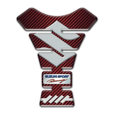 Suzuki Tank Pad Motorbike Model with Red Carbon Design 