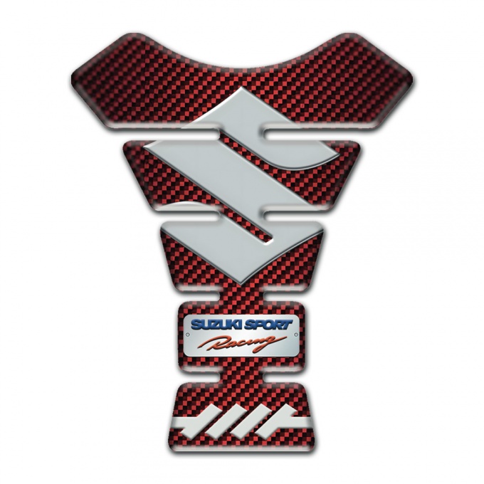 Suzuki Tank Pad Motorbike Model with Red Carbon Design 