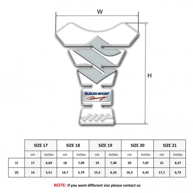 Suzuki Tank Pad Motorbike Model with White Design 