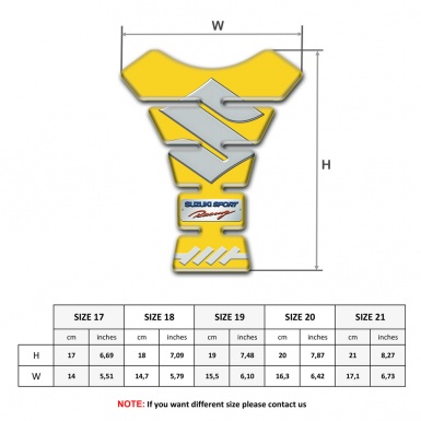Suzuki Tank Pad Protector Model with Yellow Design 