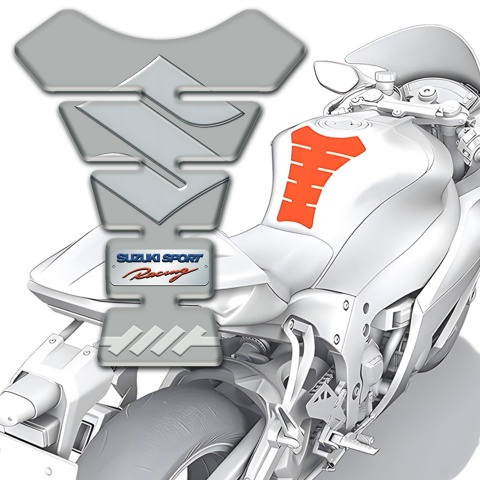 Suzuki Tank Pad Motorbike Model with Gray Design 
