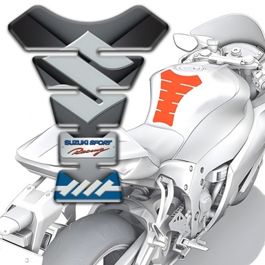 Suzuki Tank Protector High-Quality Design Gray Big Logo 