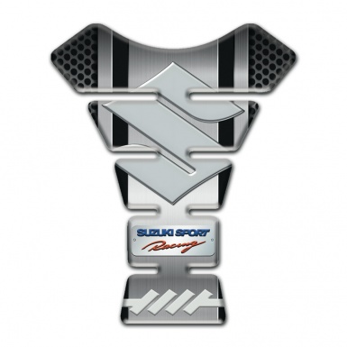 Suzuki Tank Guard Pads Central Metal Style Base Gray Big Logo 