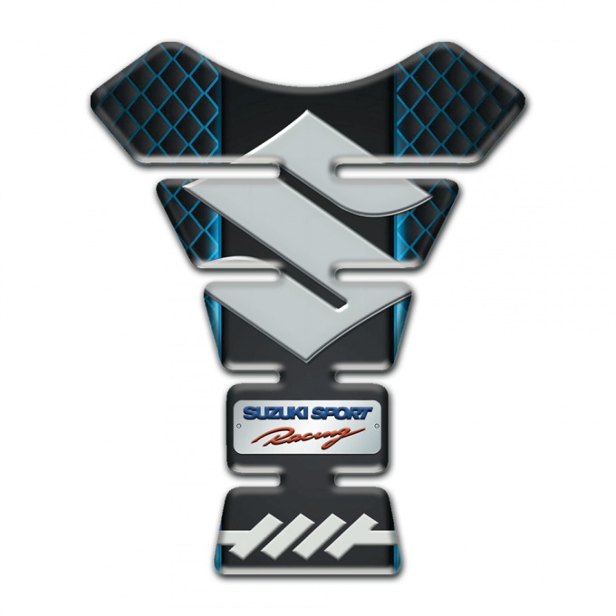 Suzuki  Tank Pad Protector Neon Mesh Base Gray Big logo Style 