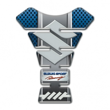 Suzuki Tank Pad Motorbike base with Perforated Blue Surface Style 