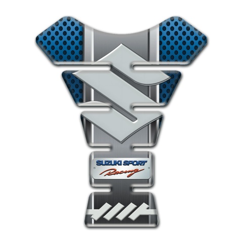 Suzuki Tank Pad Motorbike base with Perforated Blue Surface Style 