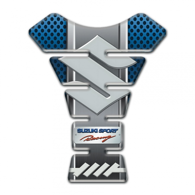 Suzuki Tank Pad Motorbike base with Perforated Blue Surface Style 