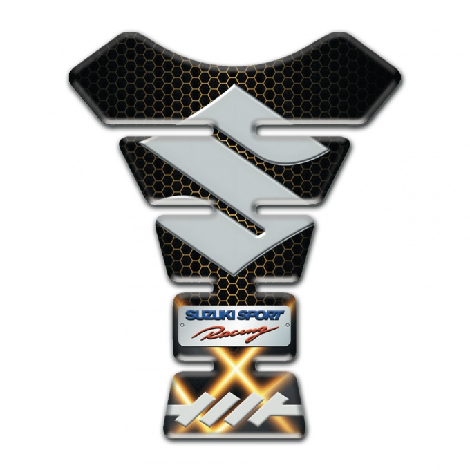 Suzuki Tank Protector Orange Lights Motive Base Gray Big logo 