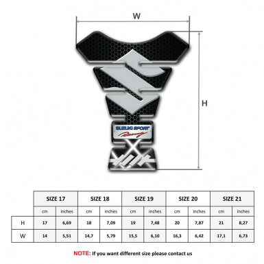 Suzuki Tank Guard Pads Base with Crossed White Lights Design and Big Gray Logo