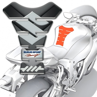 Suzuki Tank Pad Protector Gray Nuance V Shape Decoration 