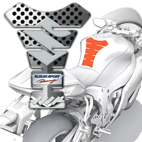 Suzuki Tank Fuse with Gray Logo Design High-Quality Silicone Sticker 