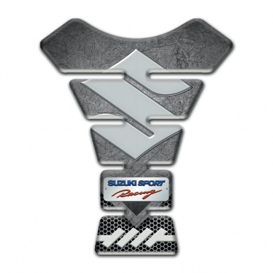 Suzuki Tank Pad Motorbike Marble Effect Base Gray Logo Style 