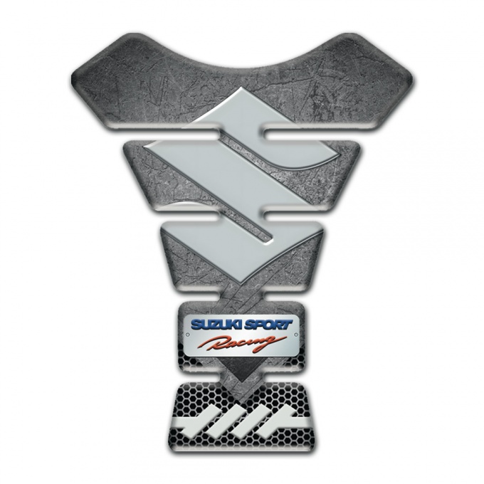 Suzuki Tank Pad Motorbike Marble Effect Base Gray Logo Style 
