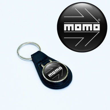 Momo Keyring Holder Leather Black White Arrow Edition