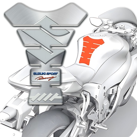 Suzuki Tank Guard Pads Silver Edition 