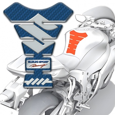 Suzuki Tank Pad Protector Model with Navy Blue Carbon Design 