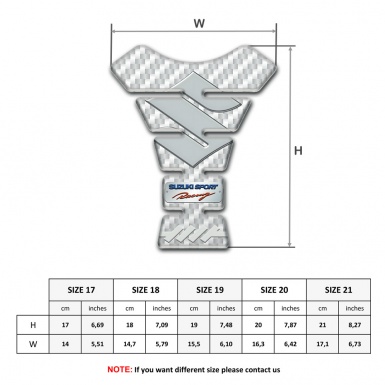 Suzuki Tank Pad Motorbike Model with White Carbon Design 