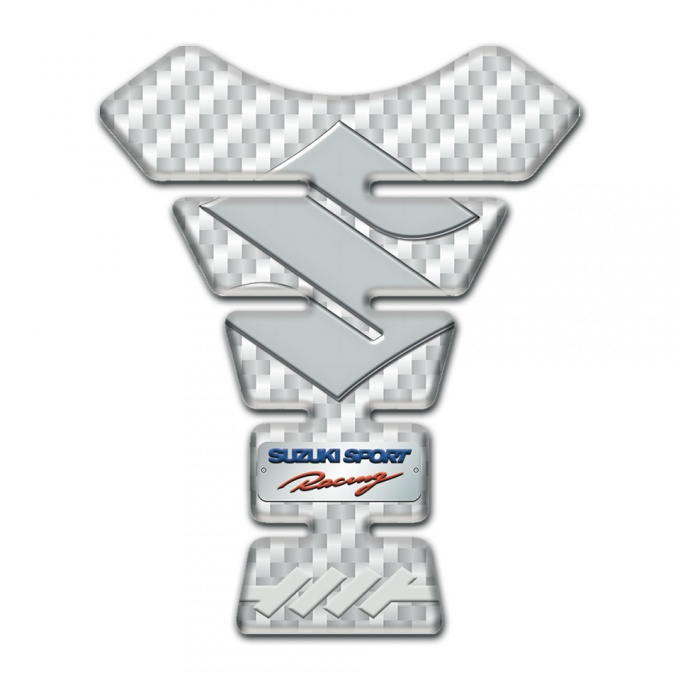 Suzuki Tank Pad Motorbike Model with White Carbon Design 