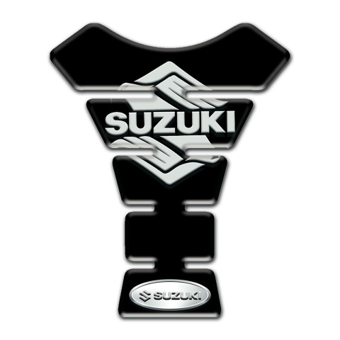 Suzuki Tank Guard Pads Black Base and New Logo Style 