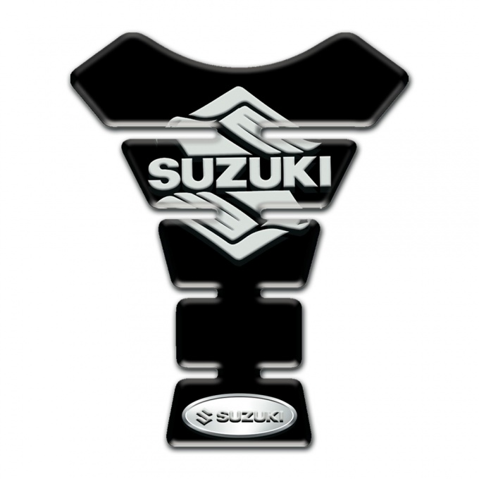 Suzuki Tank Guard Pads Black Base and New Logo Style 