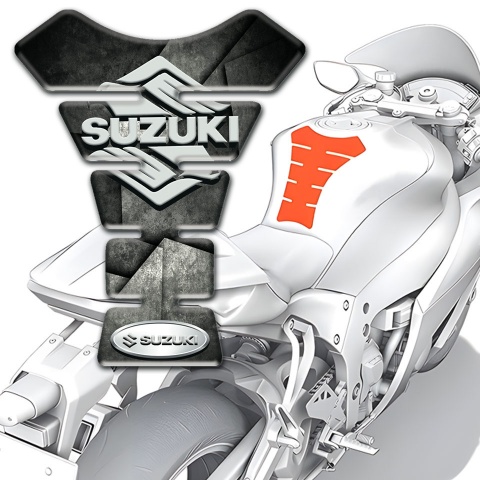 Suzuki Tank Fuse Mixed Gray Black Colors Base Stylish Logo Design 