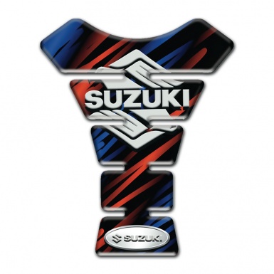 Suzuki Tank Pad Motorbike Blue Red Patterns Style Stylish Logo Design 