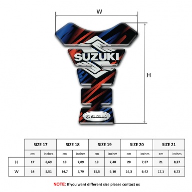 Suzuki Tank Pad Motorbike Blue Red Patterns Style Stylish Logo Design 