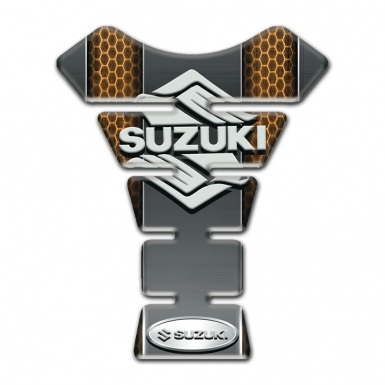 Suzuki Tank ProtectorGray with Honeycomb Motive Design New logo Style 