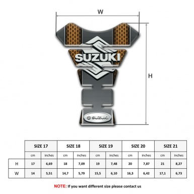 Suzuki Tank ProtectorGray with Honeycomb Motive Design New logo Style 