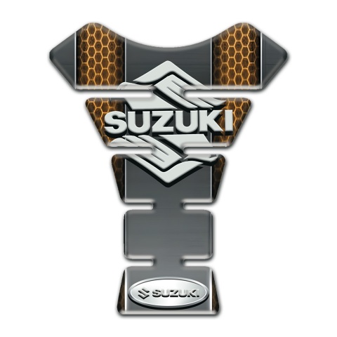 Suzuki Tank ProtectorGray with Honeycomb Motive Design New logo Style 