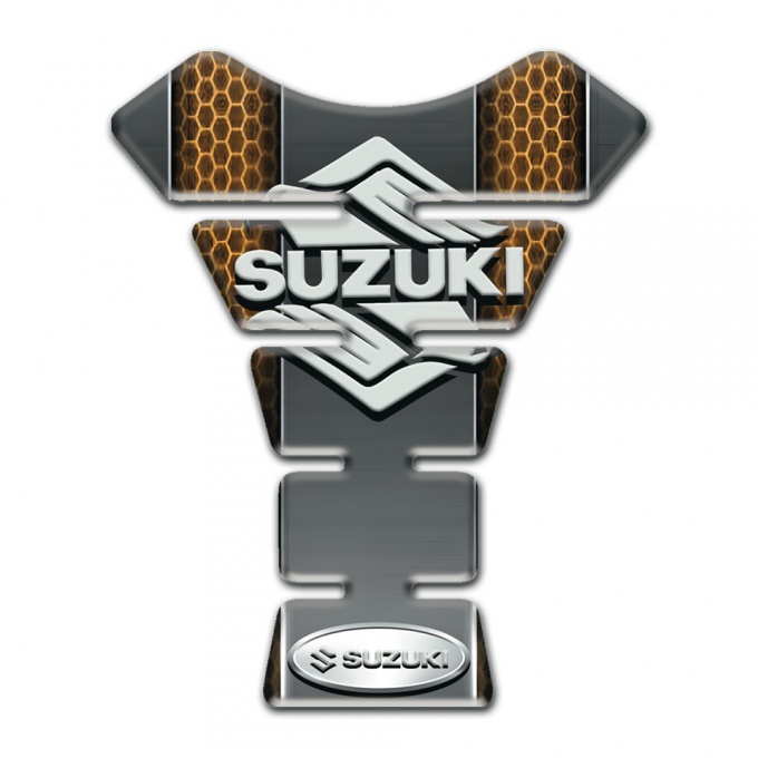 Suzuki Tank ProtectorGray with Honeycomb Motive Design New logo Style 
