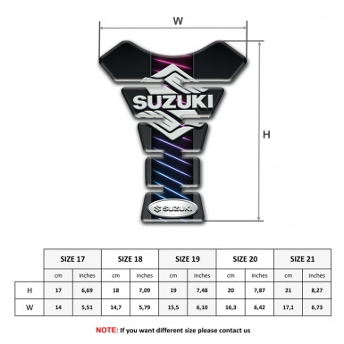 Suzuki Tank Pad Protector Central Neon Lines Design 