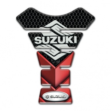 Suzuki Tank Pad Motorbike Black red Decoration New logo style 